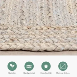 Jute Teppich - Fair Grau