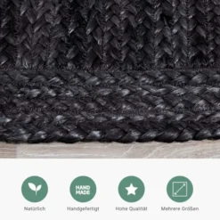 Jute Teppich - Fair Schwarz