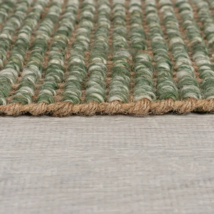 Jute Teppich- Motto Ombre Grün
