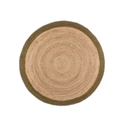 Jute Teppich Rund - Fair Natur Grün