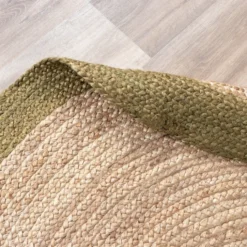 Jute Teppich Rund - Fair Natur Grün