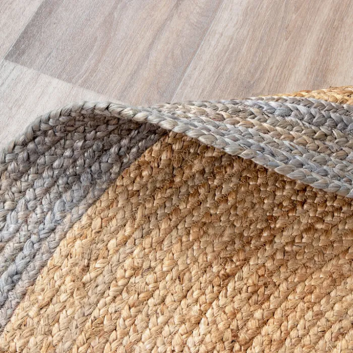 Jute Teppich Rund - Fair Natur Grau