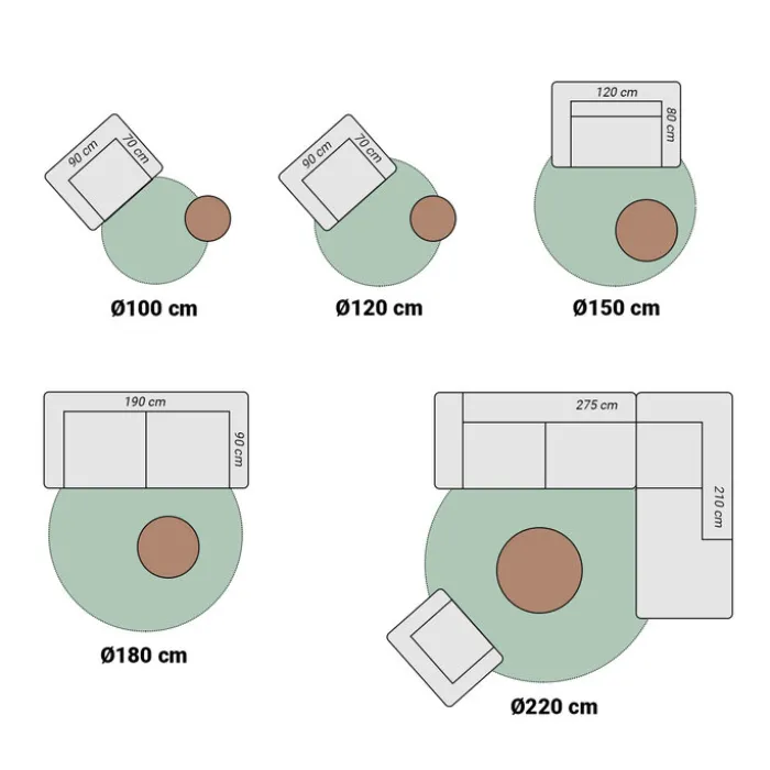 Jute Teppich Rund - Fair Natur Schwarz