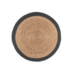 Jute Teppich Rund - Fair Natur Schwarz