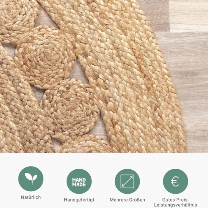Jute Teppich Rund - Fair Sun Natur
