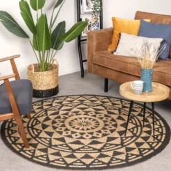 Jute Teppich Rund - Henna Maya Natur
