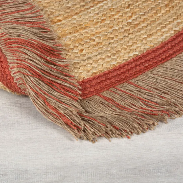 Jute Teppich Rund - Kahano Natur Terrakotta - Ø 180cm