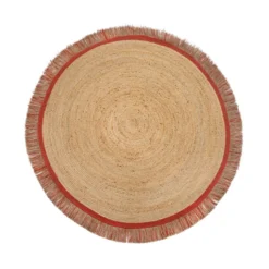 Jute Teppich Rund - Kahano Natur Terrakotta - Ø 180cm