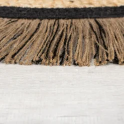 Jute Teppich Rund - Kahano Natur Schwarz - Ø 180cm