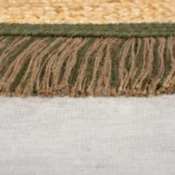 Jute Teppich Rund - Kahano Natur Grün - Ø 180cm