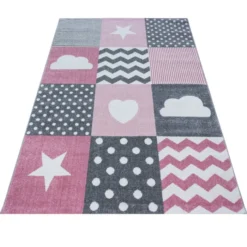 Kinder Teppich - Ava Bunt Rosa