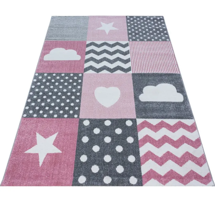 Kinder Teppich - Ava Bunt Rosa