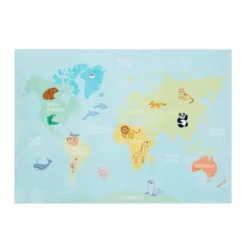 Kinderteppich - Globe Hellblau