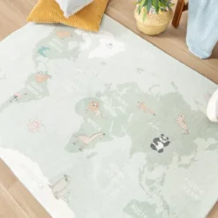 Kinderteppich - Globe Mint