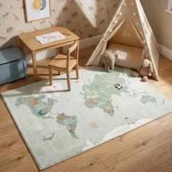 Kinderteppich - Globe Mint
