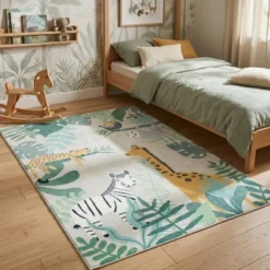 Kinderteppich - Jungle Giraffe Beige