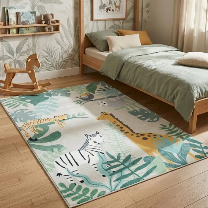 Kinderteppich - Jungle Giraffe Beige