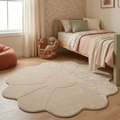 Kinderteppich Rund - Coco Blume Beige