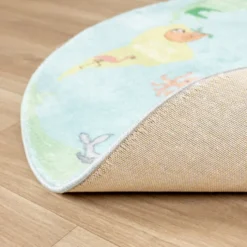 Kinderteppich Rund - Globe Hellblau