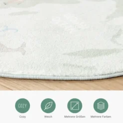 Kinderteppich Rund - Globe Mint