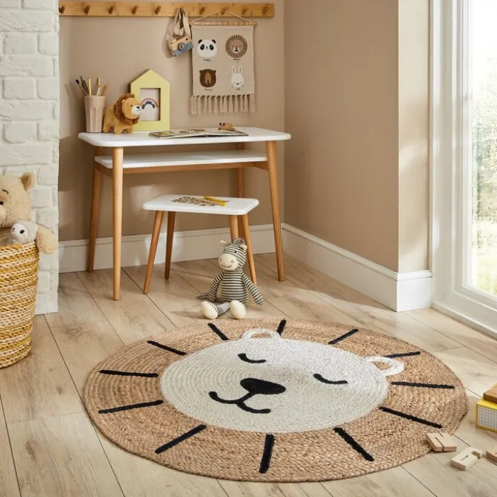 Kinderteppich Rund - Julio Lion Beige - Ø 100cm