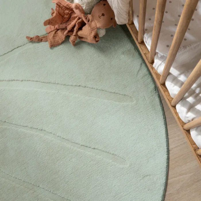 Kinderteppich Waschbar - Coco Blatt Grün