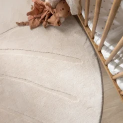 Kinderteppich Waschbar - Coco Blatt Beige