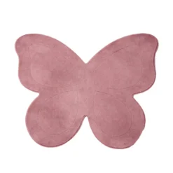 Kinderteppich Waschbar - Coco Schmetterling Dunkelrosa