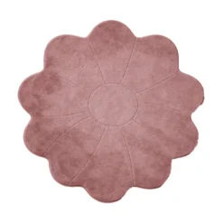 Kinderteppich Waschbar - Coco Blume Dunkelrosa