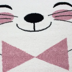 Kindertepppich Rund - Anna Katze Rosa