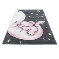 Kinderzimmer Teppich - Anna Elefant Rosa
