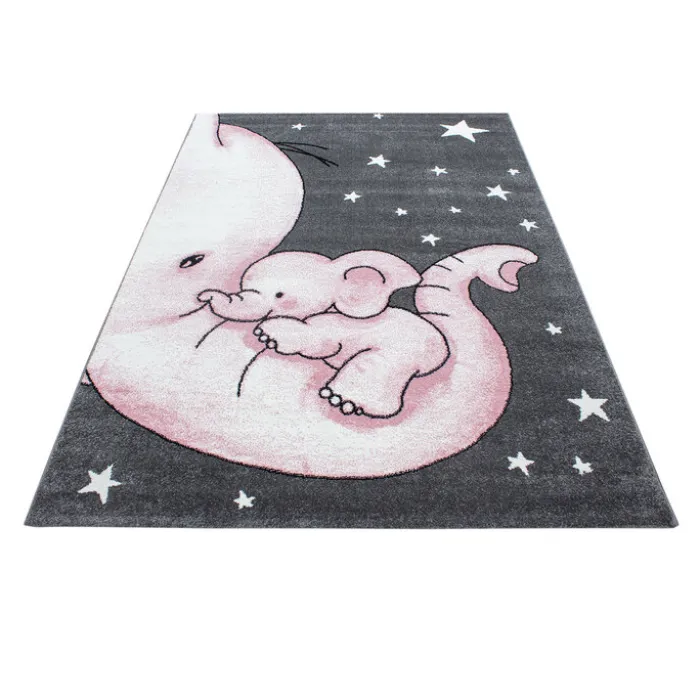 Kinderzimmer Teppich - Anna Elefant Rosa