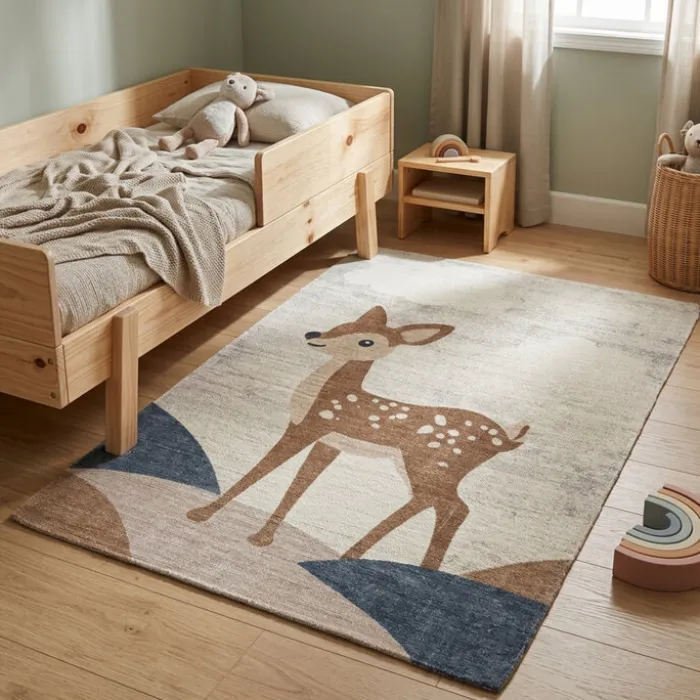 Kinderzimmer Teppich - Balou Hirsch Braun