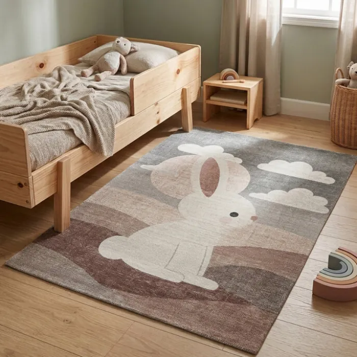 Kinderzimmer Teppich - Balou Kanichen Weiß