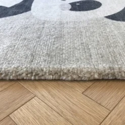 Kinderzimmer Teppich - Balou Panda Schwarz/Weiß