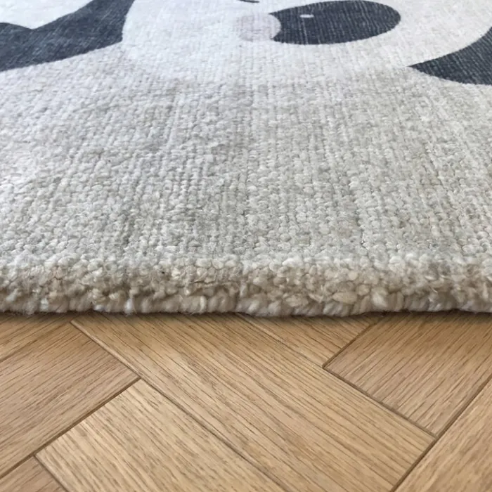 Kinderzimmer Teppich - Balou Panda Schwarz/Weiß