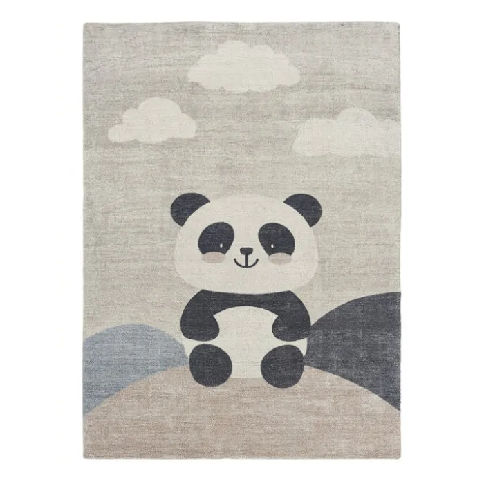 Kinderzimmer Teppich - Balou Panda Schwarz/Weiß