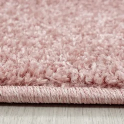 Kurzflor Teppich Rund - Asa Rosa