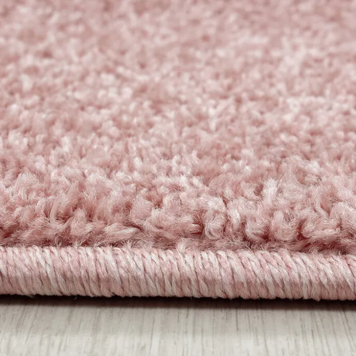 Kurzflor Teppich Rund - Asa Rosa