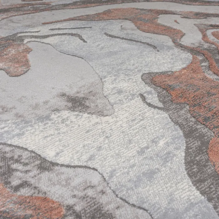 Marmor Teppich - Erio Marbled Grau Rosa
