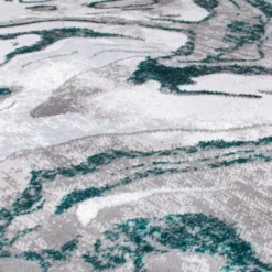 Marmor Teppich - Erio Marbled Grau Türkis