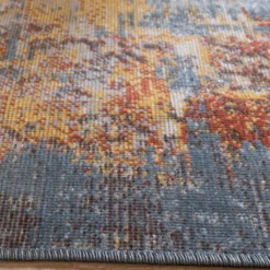 Moderner Teppich - Bush Blau Bunt