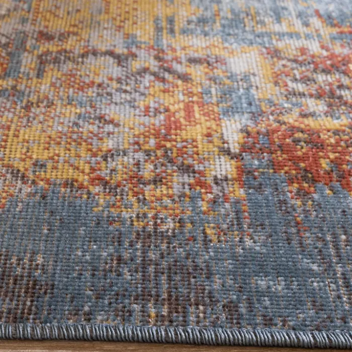 Moderner Teppich - Bush Blau Bunt
