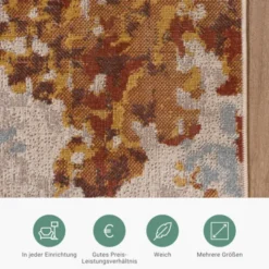 Moderner Teppich - Bush Blau Terracotta