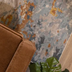 Moderner Teppich - Bush Blau Terracotta