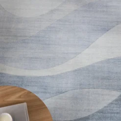 Moderner Teppich - Field Blau Grau