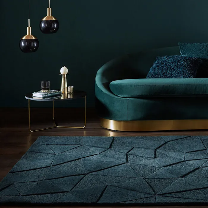 Moderner Teppich - Mozo Shard Petrol Blau