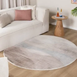 Moderner Teppich Rund - Field Taupe
