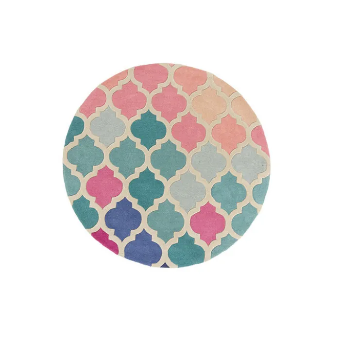 Moderner Teppich Rund - Illo Rosella Rosa Blau - Ø 160cm