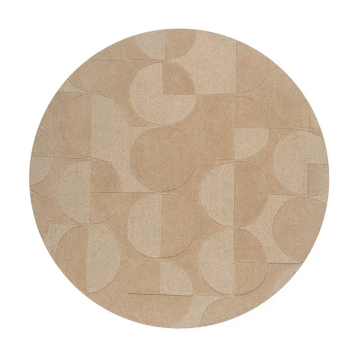 Moderner Teppich Rund - Mozo Gigi Beige Creme - Ø 160cm